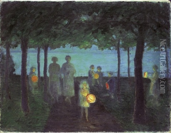 Abend An Der Ostsee Oil Painting - Ernst Oppler