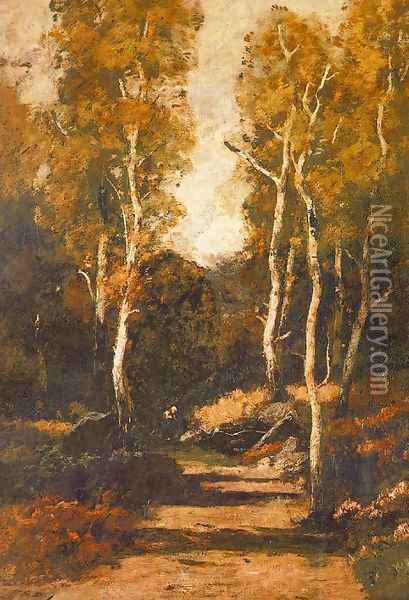 Forest Path 1876 Oil Painting - Laszlo Paal