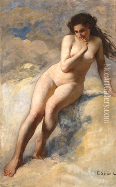 Female Nude Oil Painting - Lajos Deak Ebner