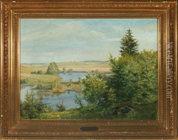Landscape, Mors Oil Painting - Valdemar Henrik Nicolaj Irminger
