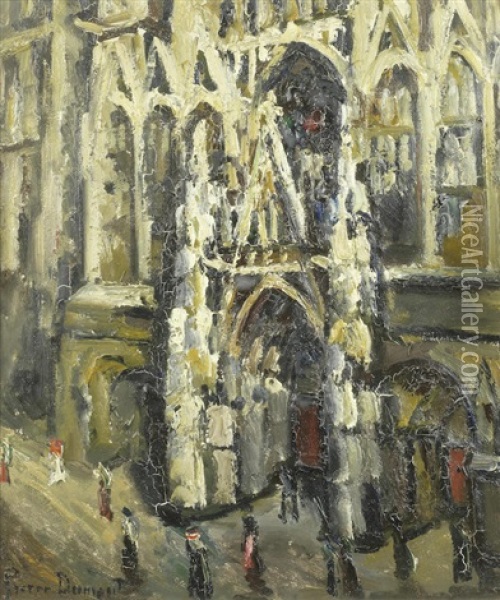 Le Portal De La Cathedrale De Rouen Oil Painting - Pierre Dumont