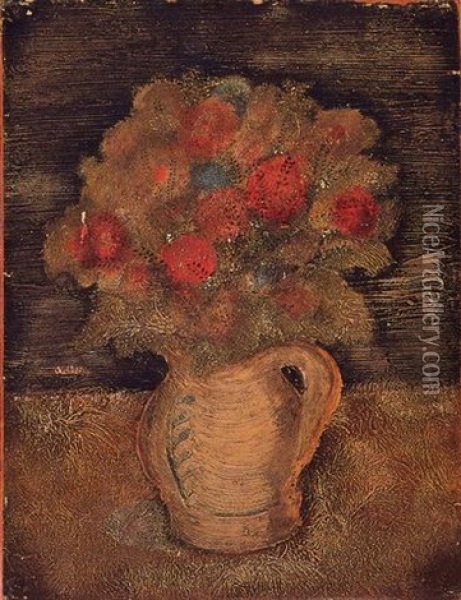 Blumen In Einem Krug Oil Painting - Jankel Adler