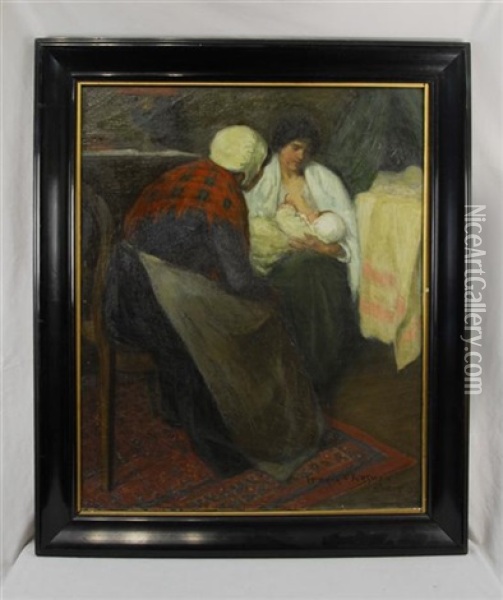 Mother Feeding Her Child Oil Painting - Frederick F. Fursman