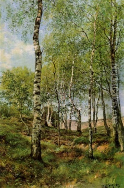 Koivikko Oil Painting - Berndt Adolf Lindholm