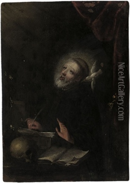 Der Heilige Philippus Neri Wird Vom Heiligen Geist Durchdrungen Oil Painting - Basilius Grundmann