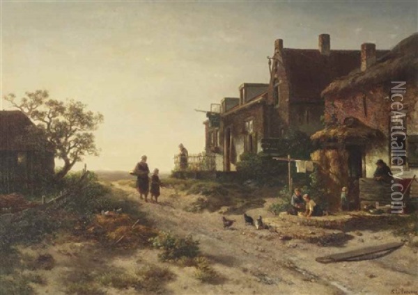 In De Duinen Te Scheveningen (the Dunes Of Scheveningen) Oil Painting - Salomon Leonardus Verveer