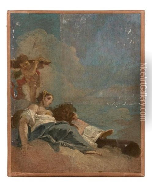 Allegorie De La Force Et Allegorie De La Justice (2 Works) Oil Painting - Francesco Salvator Fontebasso