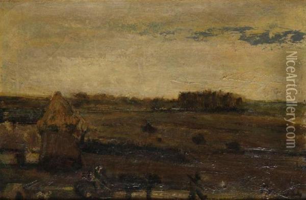 Landschap Met Boer Bij Hooimijt Oil Painting - Constant Permeke