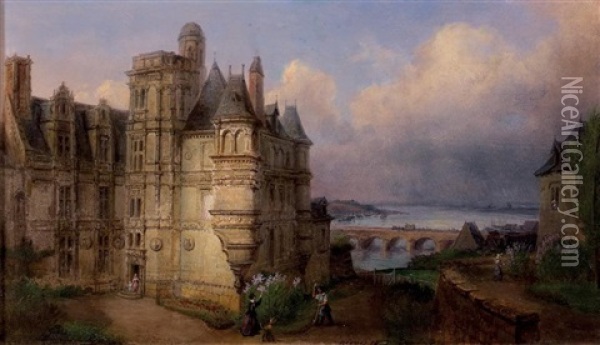 Vue D'un Chateau Oil Painting - Francois Edme Ricois