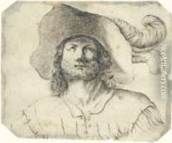 Tete D'homme Portant Un Chapeau Oil Painting - Pietro Della Vecchio