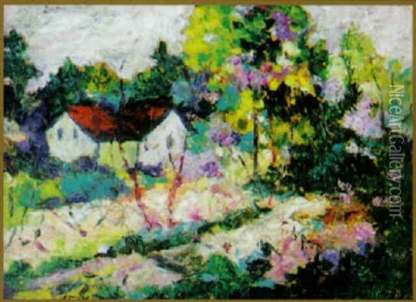 Paysage Fleuri Oil Painting - Victor Charreton