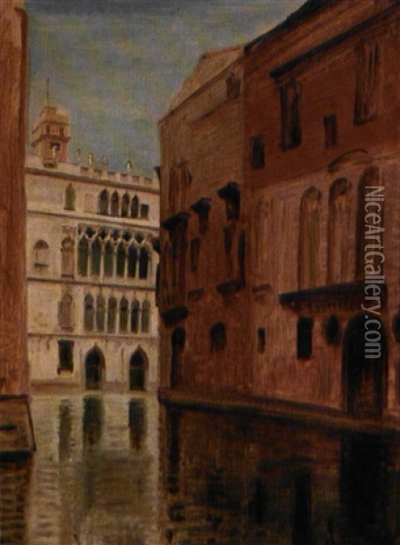 Udsigt Mod Casa D'oro I Venedig Oil Painting - Wilhelm Nicolai Marstrand