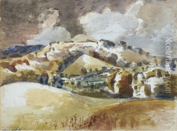 Longdown Oil Painting - Paul Nash