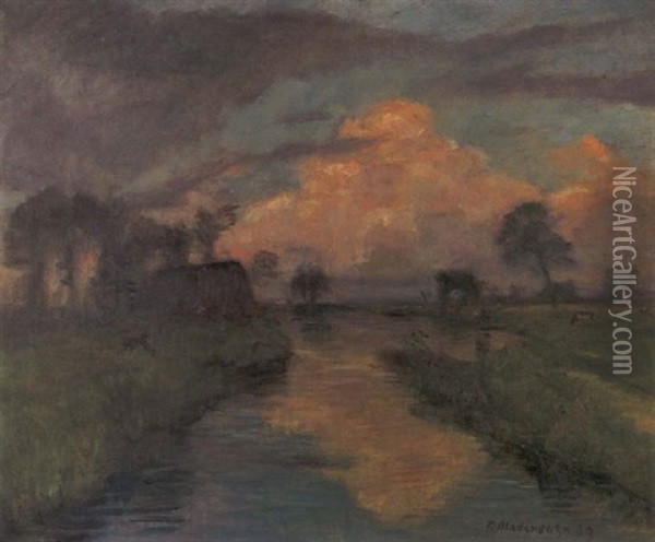 Abend An Der Wumme Oil Painting - Otto Modersohn