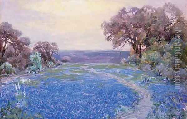 Field of Bluebonnets Oil Painting - Julian Onderdonk