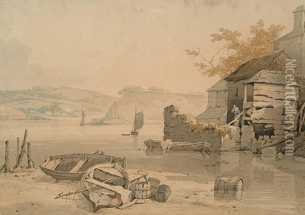 Low Tide Oil Painting - Samuel Prout