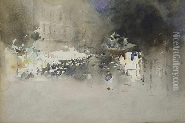 Street Scene, Paris Oil Painting - Arthur Melville