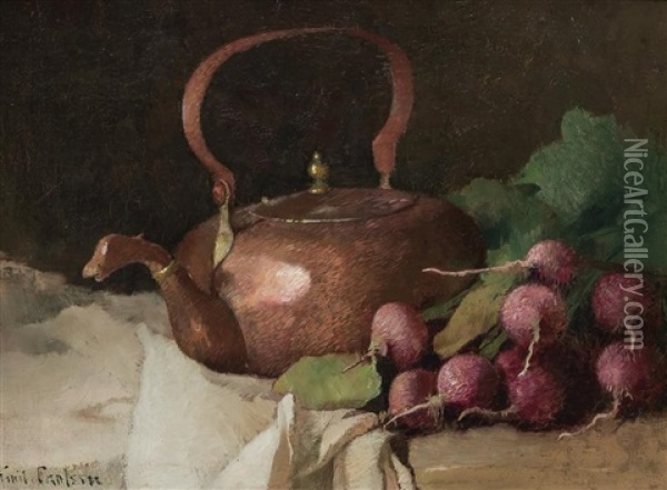Still Life With Tea Kettle And Radishes