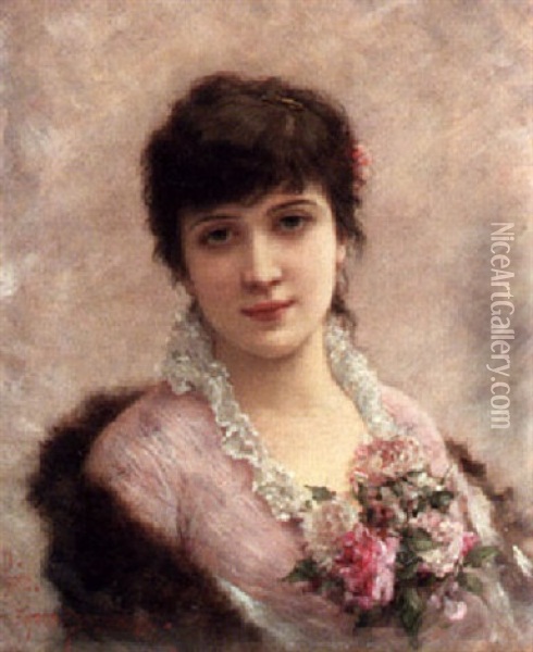 A Turkish Lady Oil Painting - Emile Eisman-Semenowsky