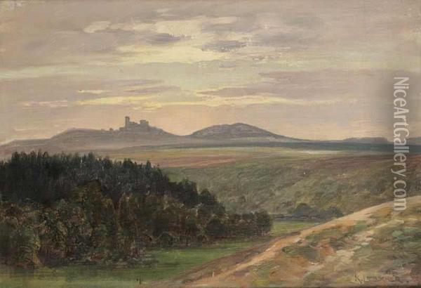 A Landscape With Lichnice Oil Painting - Karl Liebscher