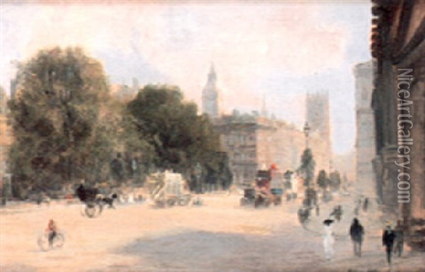 Down Whitehall Oil Painting - George Hyde Pownall