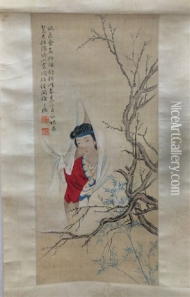 Chinese Scroll Painting By Hu Xi Gui Oil Painting -  Hu Xigui