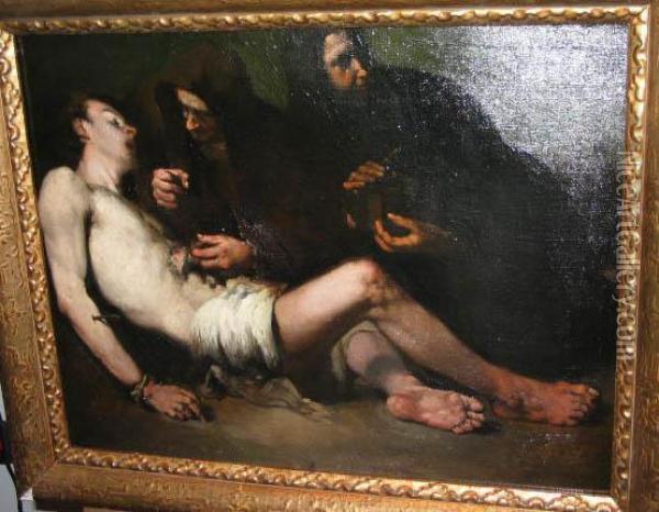 Saint Sebastien, Martyr Oil Painting - Theodule Augustine Ribot