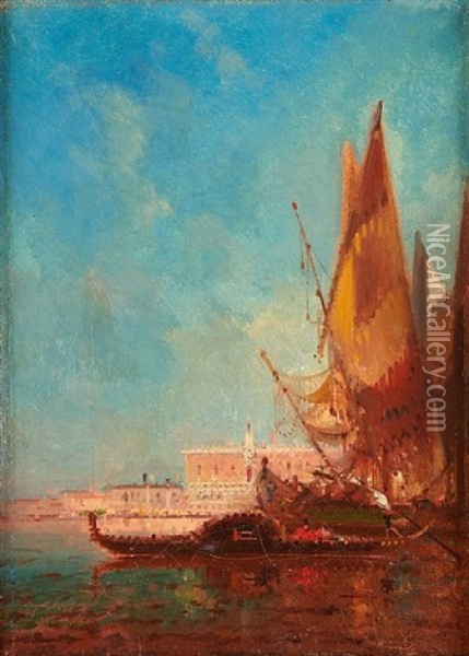 La Lagune De Venise Oil Painting - Henri Duvieux