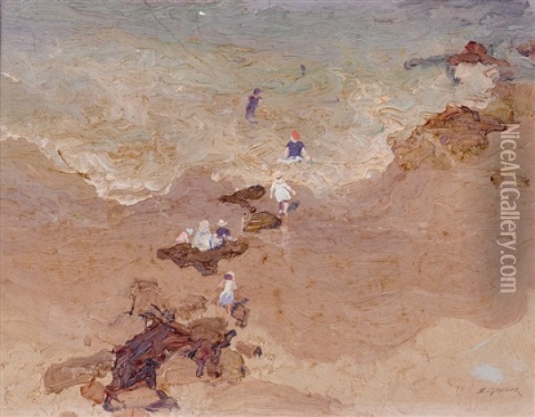 Coogee Beach Oil Painting - Elioth Gruner