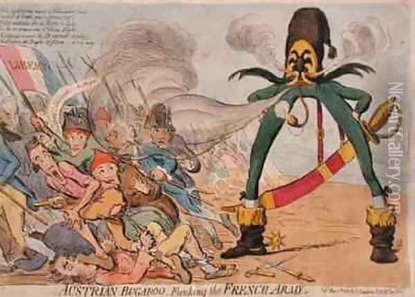 Austrian Bugaboo Funking the French Army Oil Painting - James Gillray