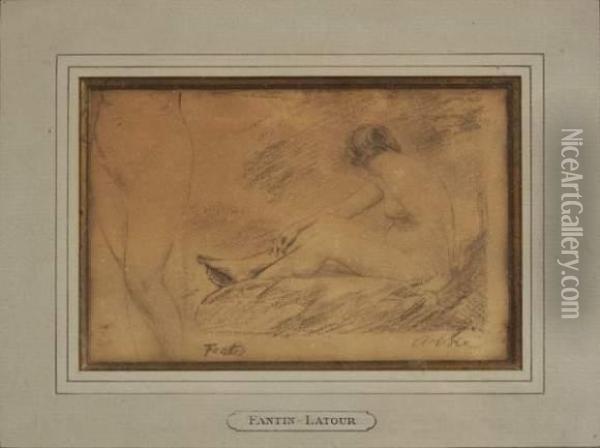 Etude De Deux Academies De Femmes Oil Painting - Ignace Henri Jean Fantin-Latour