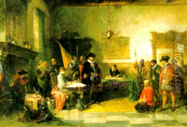 Verhoor Van Een Spion Oil Painting - Herman Frederik Carel ten Kate