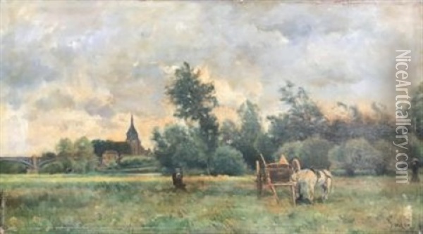 Paysage Des Environs De Barbizon Oil Painting - Adrien Jacques Sauzay