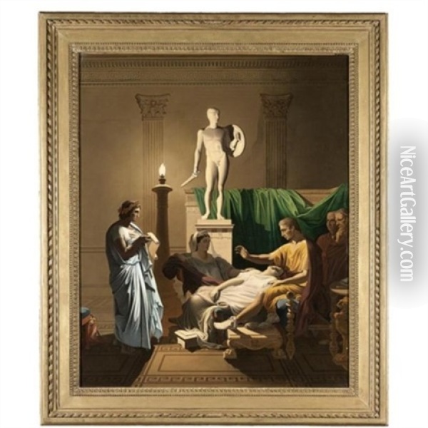 Virgil Reading The Aeneid, Tu Marcellius Eris Oil Painting - Jean-Auguste-Dominique Ingres