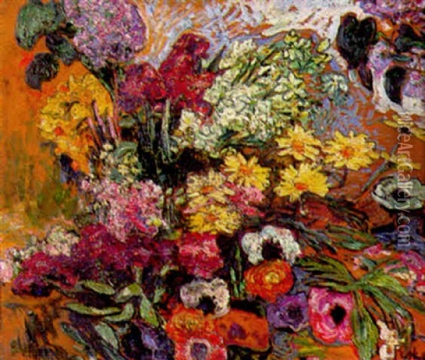 Jardin En Fleurs Oil Painting - Jean Peske