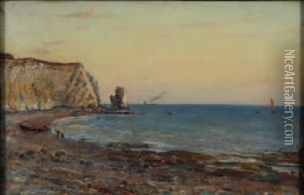 A Coastal View (+ Another; 2 Works) Oil Painting - William James Laidlay