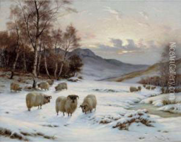 Winter Pasture Oil Painting - Wright Barker