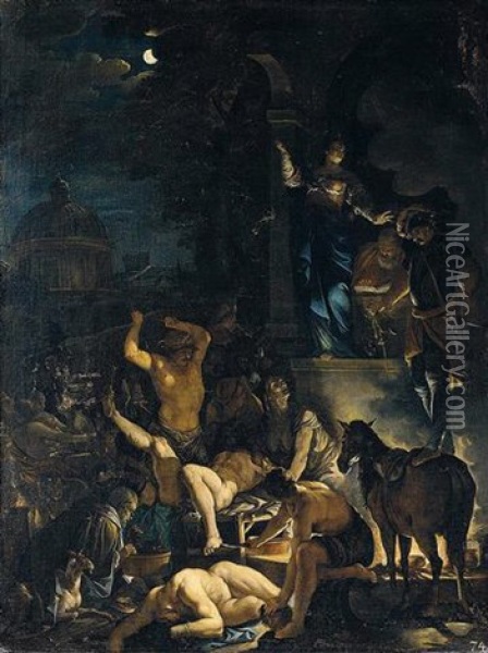 A Scene Of Witchcraft Oil Painting - Domenicus van (Ascanius) Wynen