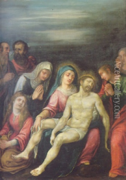 The Pieta Oil Painting - Astolfo Petrazzi