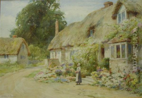 A Cottage Garden Oil Painting - John Edward Goodall