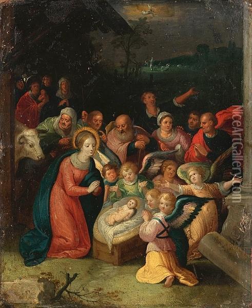 The Nativity Oil Painting - Frans II Francken