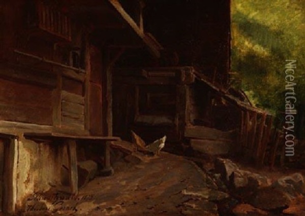Bauerngehoft Im Schwarzwald Oil Painting - Theodore Gerard