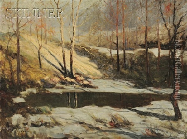 The Frozen Stream Oil Painting - William Arnold Eyden