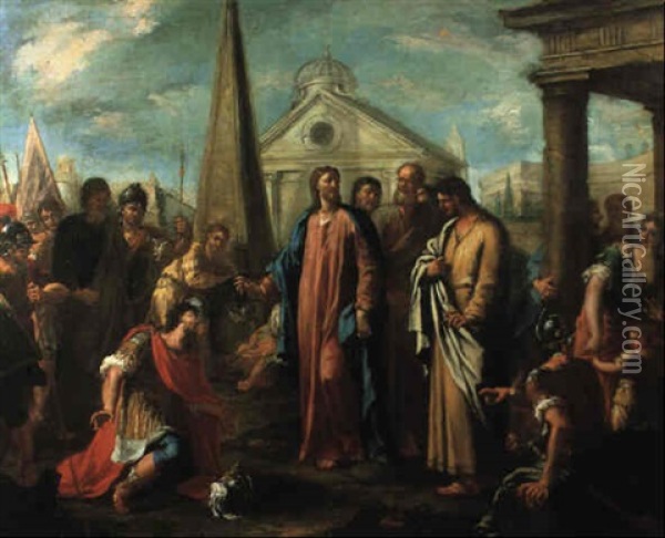 Christus Und Der Hauptmann Von Kapernaum Oil Painting - Gaspare Diziani