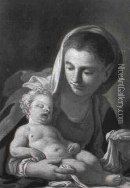 Madonna And Child Oil Painting - Jacopo Amigoni