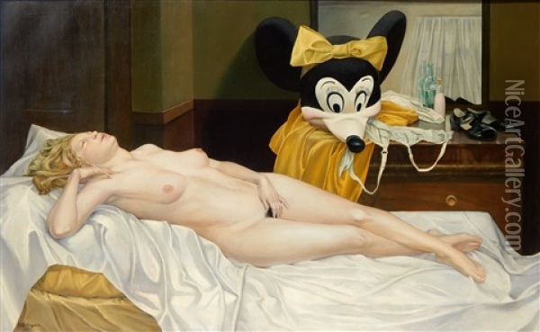 Minnie Mouse In Repose Oil Painting - William Snyder