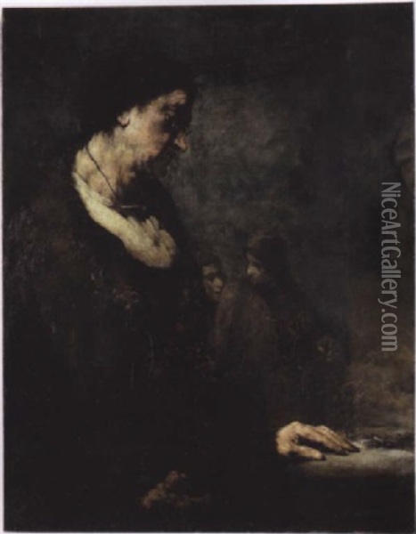 La Comptabilite Oil Painting - Theodule Ribot