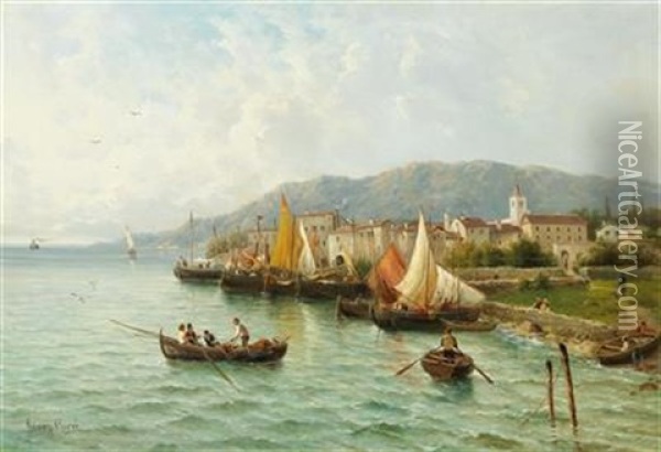 Lovrana Near Fiume Oil Painting - Julius Karl Rose