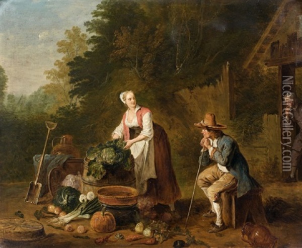 La Belle Maraichere Oil Painting - Louis Joseph Watteau