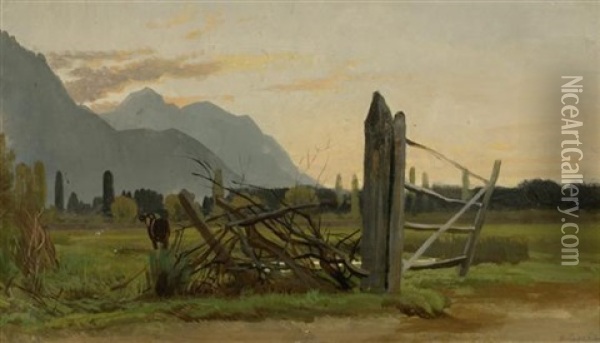 Le Soir A Novelli Oil Painting - Albert Lugardon